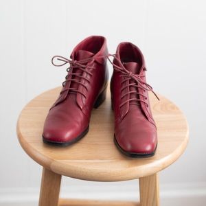 Cute Red Leather Boots